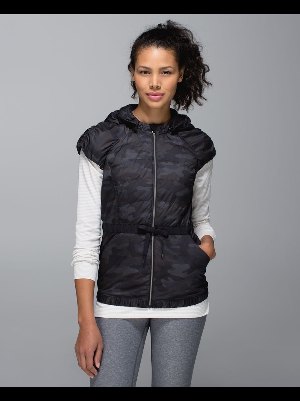 Lululemom Spring Fling Puffy Vest - Lotus Camo Black